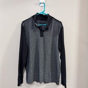 Men's Banana Republic Black and Gray Casual Snap Up Pullover. Size L